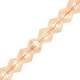 Faceted glass bicone beads 6mm Tranparent peach pink